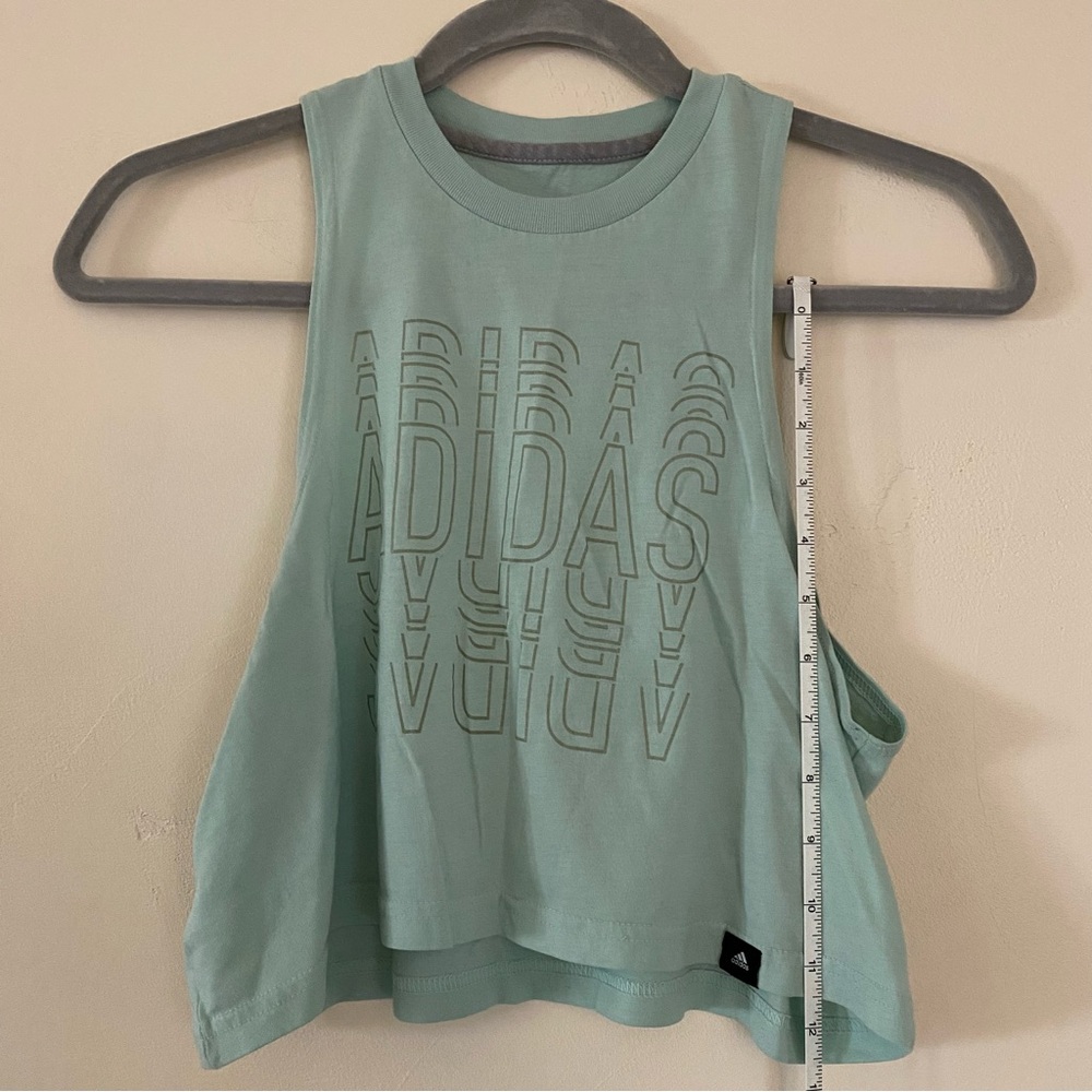 Adidas blue cropped tank